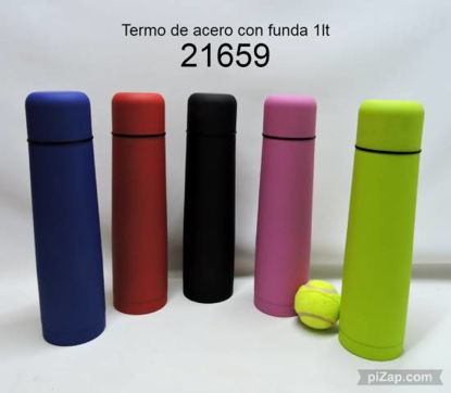 Imagen de TERMO DE ACERO CON FUNDA 1LITRO  7.24